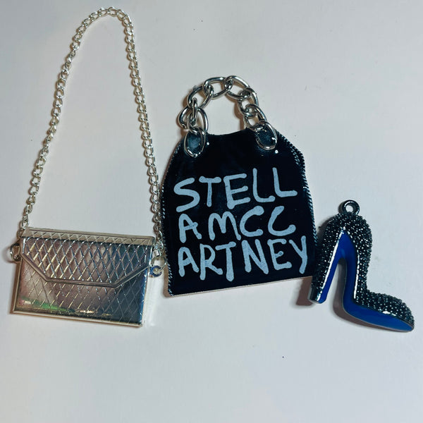 3 piece custom black and silver 3D chain purse set as pictured feel free to zoom in