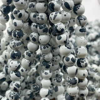 137 piece 6MM bead strand black ash, white