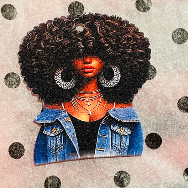 1  Piece Custom Resin Image-Includes gloss and holes (read full Product details) Curly Camille