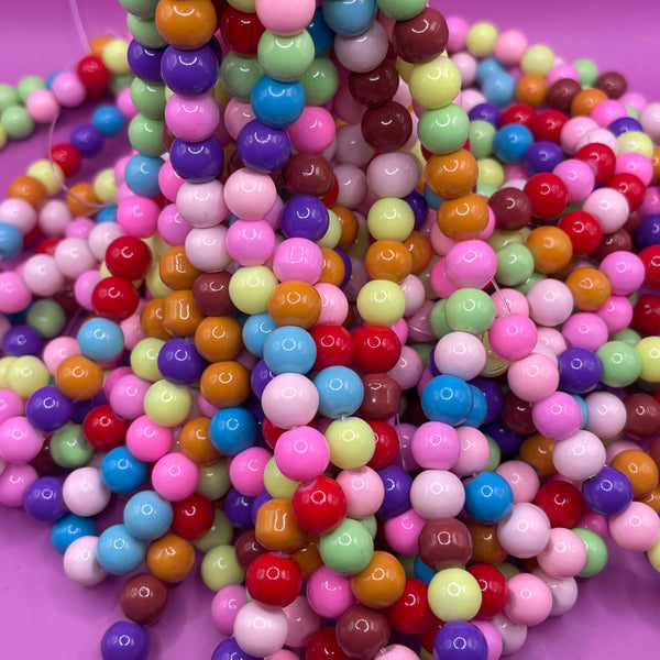 Imperfect -Glass- Gumball Machine theme bead strands (pick your size)read full details