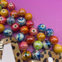 50 piece Acrylic loose beads 10MM AB  Multi Mix Color