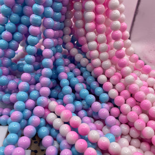 Imperfect! 104 Piece 8MM glass bead strand duo color (scroll to the bottom to read full details)