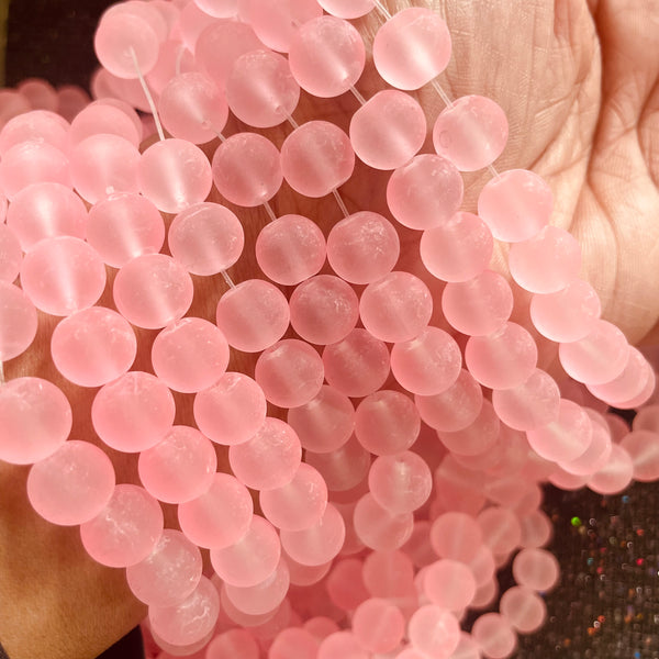 (80 beads  (10MM) Frosted Salmon