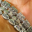 1 strand mixed alloy spacer beads antique silver - pick your strand style