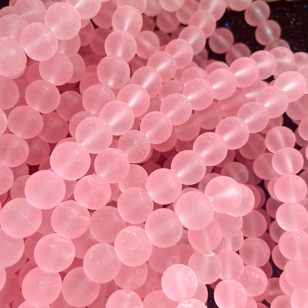 (80 beads  (10MM) Frosted Salmon