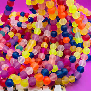 10MM Glass Strand- Frosty Mix Multi color