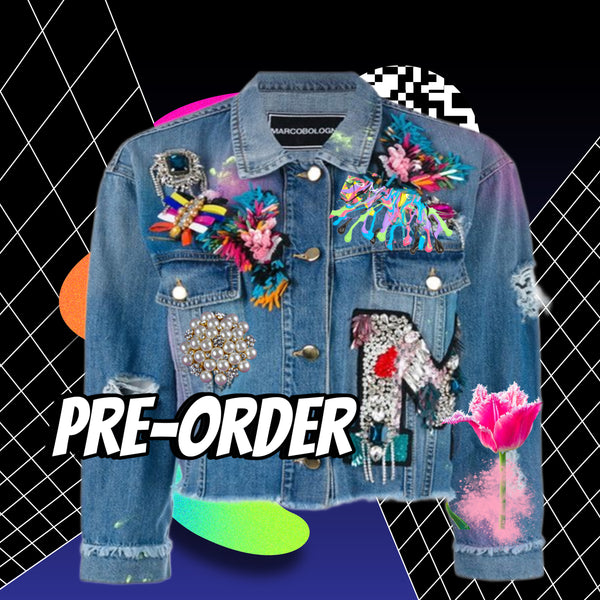 Preorder- 1 piece Resin Image- includes gloss and holes- festive denim- includes sequin & rhinestones