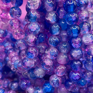 100 beads 8MM strand Cracked blue raspberry