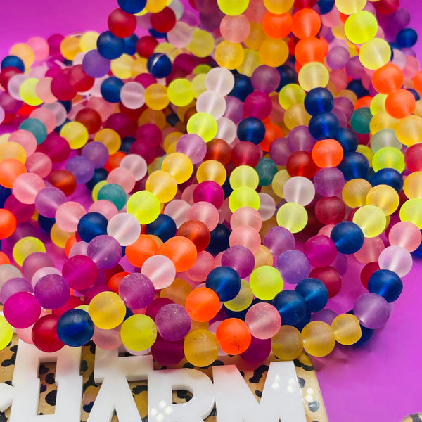 10MM Glass Strand- Frosty Mix Multi color