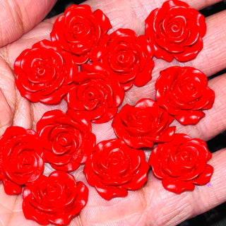 10 piece rose beads with holes on the sides