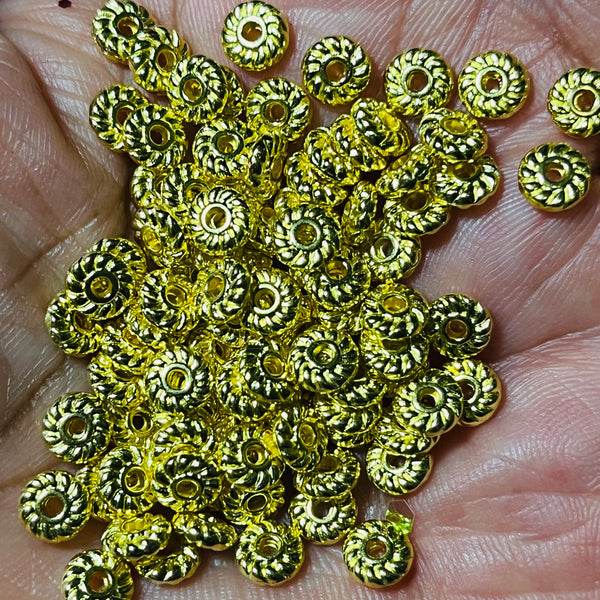 100 piece Alloy Gold Cruller Spacers