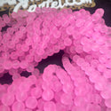 1 Strand 8MM Glass Pink frosted beads (99 beads per strand)