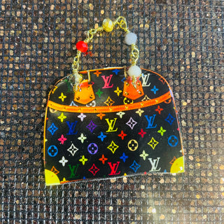 1 piece oversized chain purse rainbow letter style