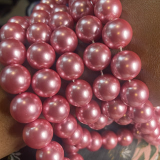 1 Strand 14MM Glass Pearl Pearl Pink (some strands may be bagged and loose)
