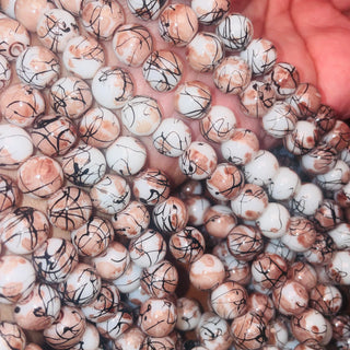 83 Beads 1 strand 10MM Strand Glass Chai Tea with brown sugar