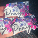 1 piece resin image words Pray Floral theme