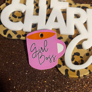 1 piece Resin image with holes small medium- girl boss mug