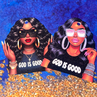 1  Piece Custom Resin Image-Includes gloss and holes (read full Product details) God is Good Girls