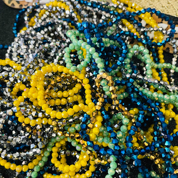 1 strand 4MM beads perfect for anklets and waist beads