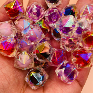 44 piece bagged abalone acrylic multi color beads with chrome colored pen included