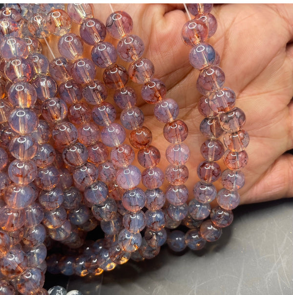50 beads 6MM Jellyfish aesthetic glass beads 1 strand