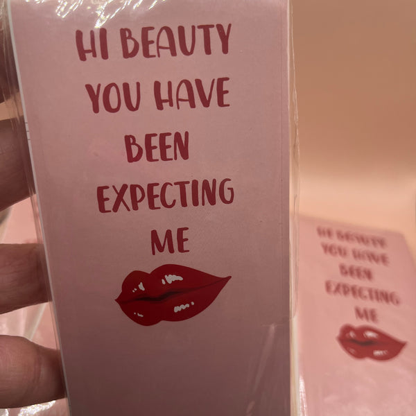 40 pack long Pink Hi Beauty you have been expecting me stickers
