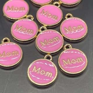 5 piece MINI Sized pink gold mom charm