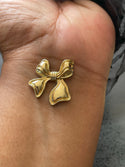 1 Piece Alloy  Gold Bow charm hole is on the side
