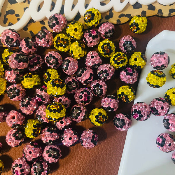 10 piece Leopard bling clay beads