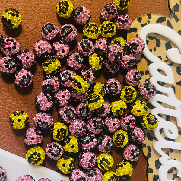 10 piece Leopard bling clay beads