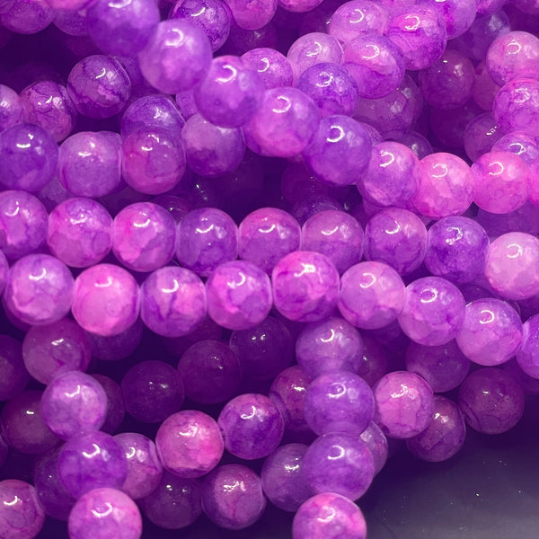 100 beads 8MM Glass-Crackle pick color