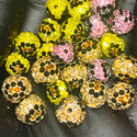 10 piece Leopard bling clay beads