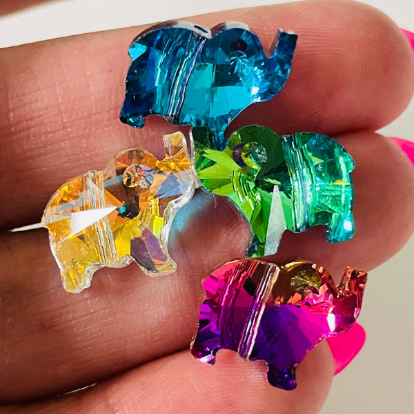 5 piece of electroplated elephant beads dainty sized(random colors sent- some colors already sold out)