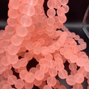 70 beads  (12MM) Frosted pink salmon