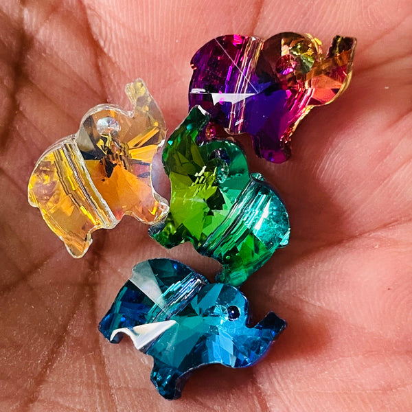 5 piece of electroplated elephant beads dainty sized(random colors sent- some colors already sold out)