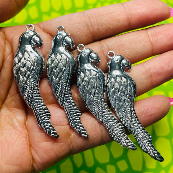 1 piece plated acrylic Parrot charms