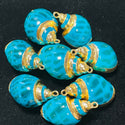 2 piece Turq Blue  shell pendant