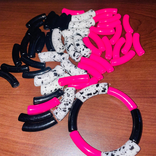 10 piece Acrylic Curvy Tube bead