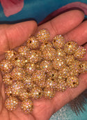 5 piece Metal rhinestone beads (heavier weight) read full details