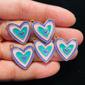 5 piece Alloy Heart Multi color