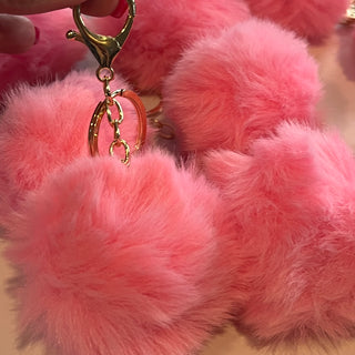 Keychain Pink Pom Pom