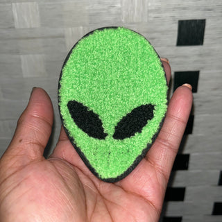 1 piece fuzzy alien iron on patch