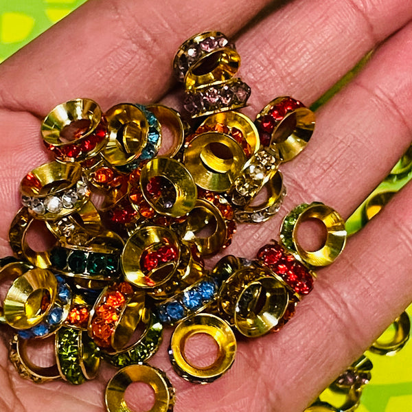 10 piece Assorted Rhinestone Spacer Assorted colors