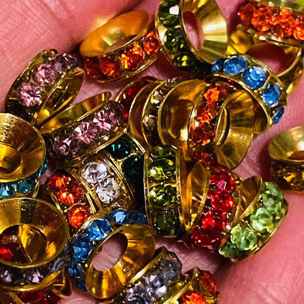 10 piece Assorted Rhinestone Spacer Assorted colors