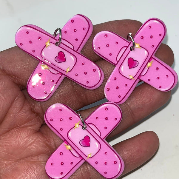 1 Piece bandaid Charms w/ring & Hole