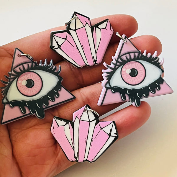 1 Piece Eyes & Vibe Charms w/ring & Hole