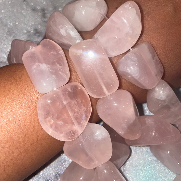 1 Single Focal  bead Love Yourself Rose Quartz  Nuggie Bead-Chunky Style