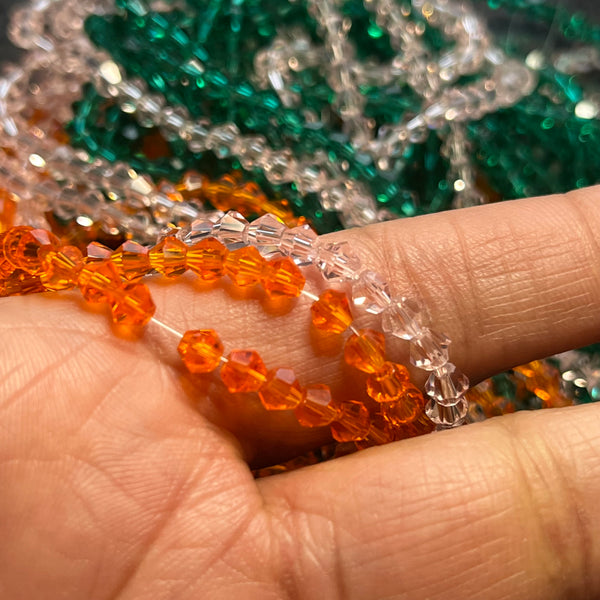 Glass 4MM 1 Strand Multi Crystal Bi Beads
