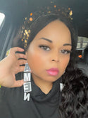 1 pair Amen Acrylic Long  Earrings