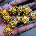 10 Pack small dainty  sized Ancient Gold Sun